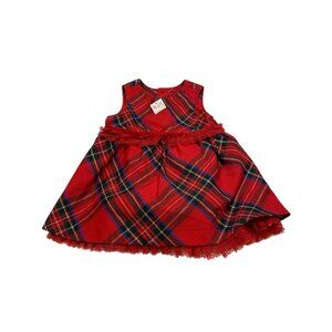 NWT Childrens Place Girls Red Plaid Dress 0-3M